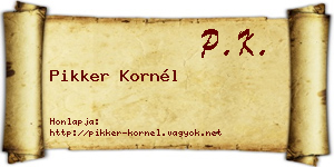 Pikker Kornél névjegykártya